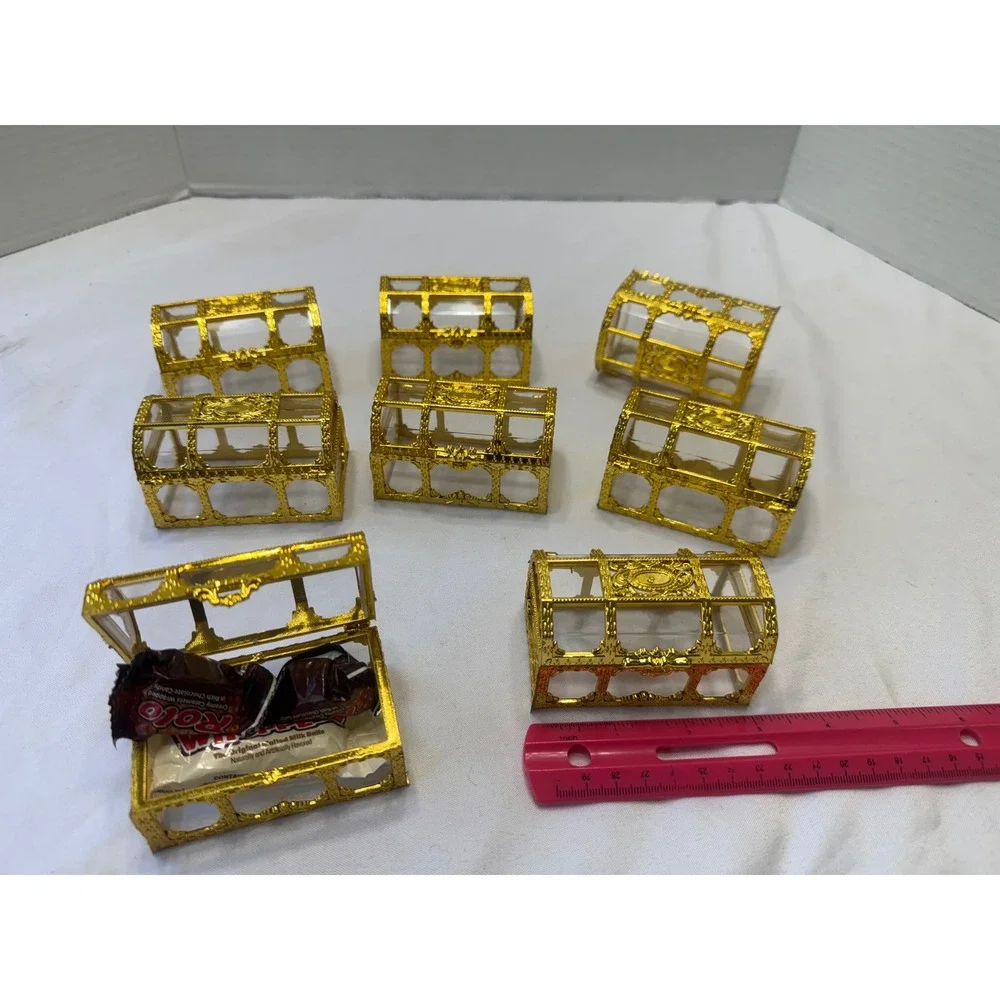 Gold 12Treasure Chest Candy Box Favor Party Wedding Decorative Containers henna